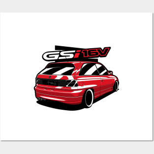 Red Opel Astra GSI Posters and Art